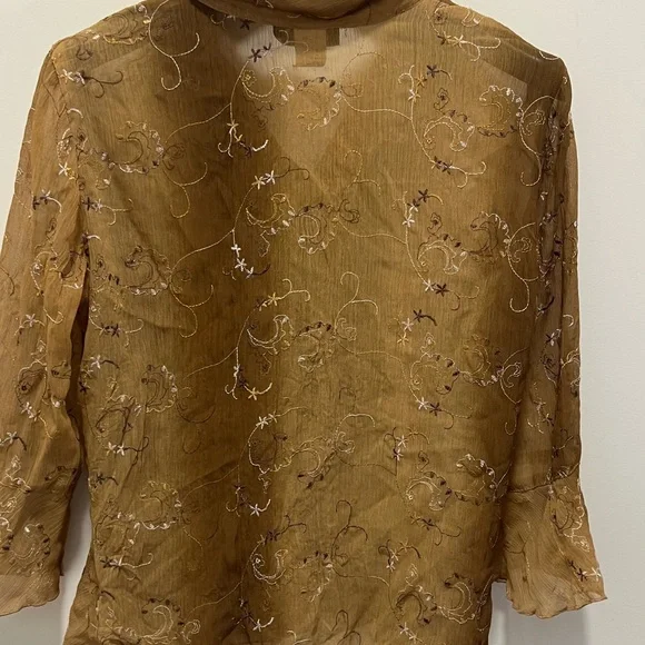 Brown Ruffle Y2k Blouse - Picture 8 of 8